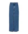 Philosophy Di Lorenzo Serafini Mid-rise Denim Maxi Skirt In Blue