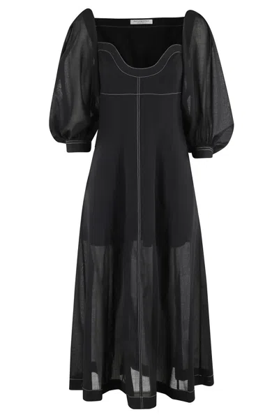 Philosophy Di Lorenzo Serafini Midi Dress With Sweetheart Neckline In Black