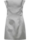Philosophy Di Lorenzo Serafini Strapless Satin Mini Dress In Gray