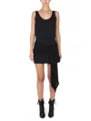 Philosophy Di Lorenzo Serafini Mini Draped Dress Asymmetric Hem In Black