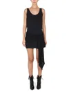 Philosophy Di Lorenzo Serafini Mini Draped Dress Asymmetric Hem In Black