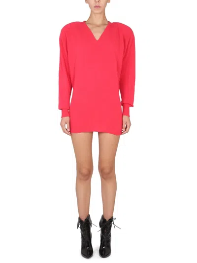 Philosophy Di Lorenzo Serafini Mini Dress In Wool And Cashmere In Fuchsia