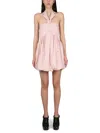 Philosophy Di Lorenzo Serafini Chic Mini Dress With Partial Button Closure In Pink