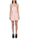 Philosophy Di Lorenzo Serafini Chic Mini Dress With Partial Button Closure In Pink