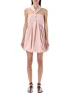 Philosophy Di Lorenzo Serafini Chic Mini Dress With Partial Button Closure In Pink