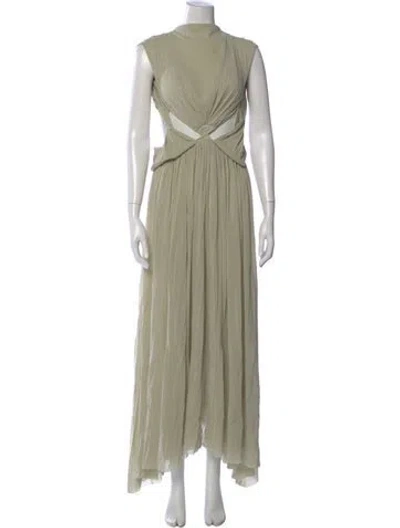 Pre-owned Philosophy Di Lorenzo Serafini Mock Neck Long Dress In Green