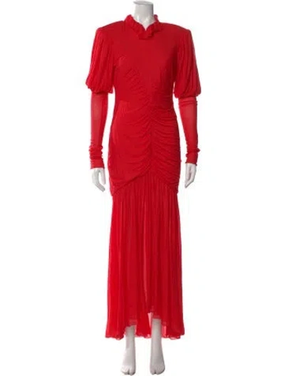 Pre-owned Philosophy Di Lorenzo Serafini Mock Neck Long Dress In Red