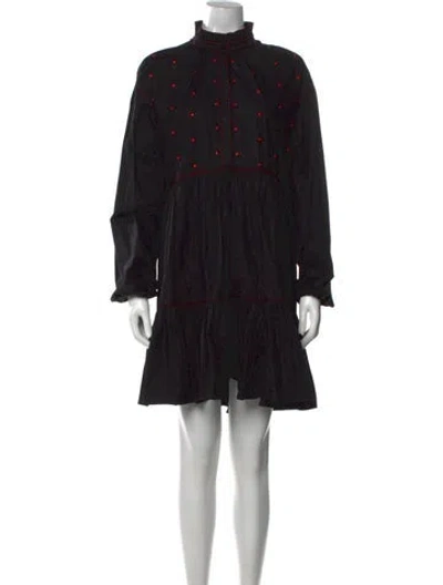 Pre-owned Philosophy Di Lorenzo Serafini Mock Neck Mini Dress In Black