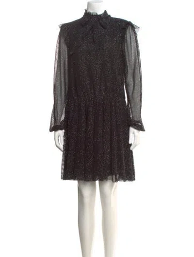 Pre-owned Philosophy Di Lorenzo Serafini Mock Neck Mini Dress In Black