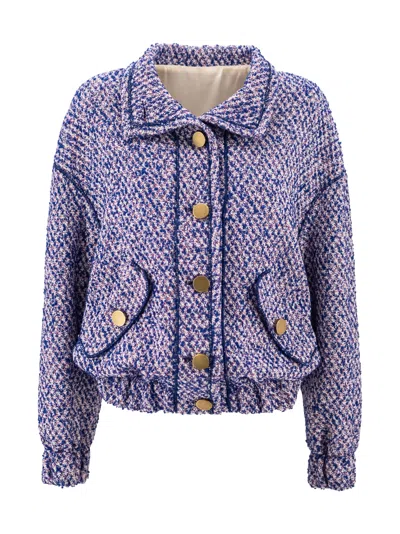 PHILOSOPHY DI LORENZO SERAFINI MULTICOLOR COTTON BLEND OVERSIZE JACKET