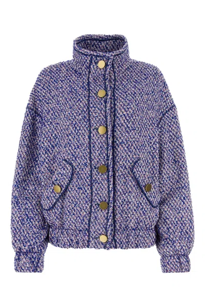 Philosophy Di Lorenzo Serafini Multicolor Cotton Blend Oversize Jacket In Purple