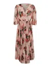 Philosophy Di Lorenzo Serafini Multicolor Long Dress With All-over Floral Print In Tech Fabric Woman