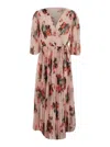 Philosophy Di Lorenzo Serafini Multicolor Long Dress With All-over Floral Print In Tech Fabric Woman In Multicolor