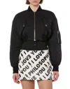Philosophy Di Lorenzo Serafini Nylon Cropped Bomber Jacket In Black In Black