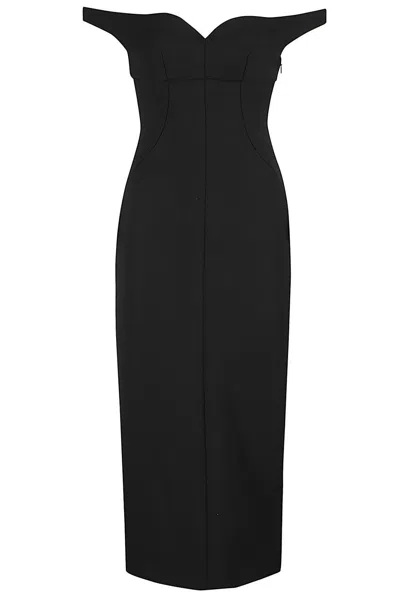 Philosophy Di Lorenzo Serafini Off-the-shoulder Tech Crepe Midi Dress In Black