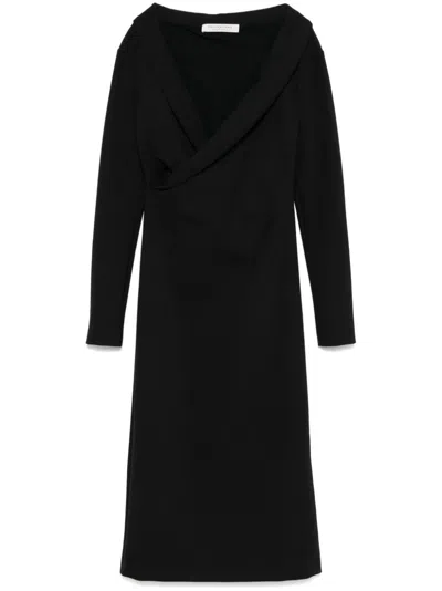 Philosophy Di Lorenzo Serafini Off-shoulder Midi Dress In Black