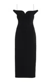 Philosophy Di Lorenzo Serafini Off-the-shoulder Tech Crepe Midi Dress In Black