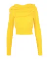 Philosophy Di Lorenzo Serafini Off-the-shoulder Knitted Jumper In Yellow