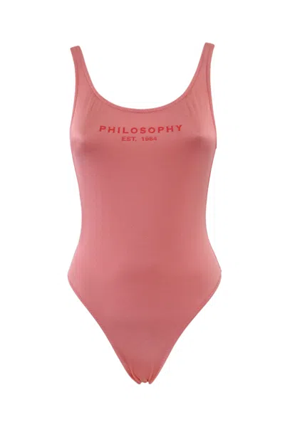 Philosophy Di Lorenzo Serafini One-piece Swimsuit With Logo In Pink