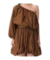 Philosophy Di Lorenzo Serafini One-shoulder Balloon Blouse In Brown