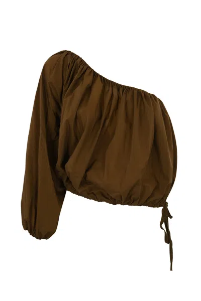PHILOSOPHY DI LORENZO SERAFINI ONE-SHOULDER BLOUSE IN NYLON
