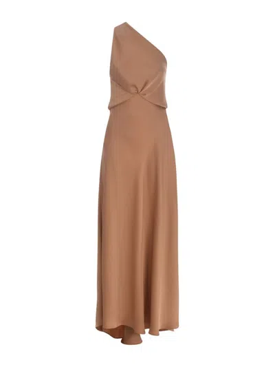 Philosophy Di Lorenzo Serafini One-shoulder Dress In Brown