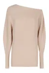 Philosophy Di Lorenzo Serafini Elegant One-shoulder Ivory Sweater In Ivory