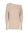 Philosophy Di Lorenzo Serafini Elegant One-shoulder Ivory Sweater In Nude