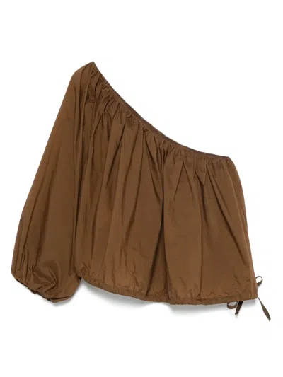 Philosophy Di Lorenzo Serafini One-shoulder Blouse In Brown