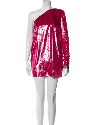 Pre-owned Philosophy Di Lorenzo Serafini One-shoulder Mini Dress In Pink