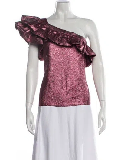 Pre-owned Philosophy Di Lorenzo Serafini One-shoulder Short Sleeve Top In Pink