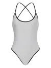 Philosophy Di Lorenzo Serafini White Costume With Crossed Straps And Lettering Logo In Tech Fabric Woman In White