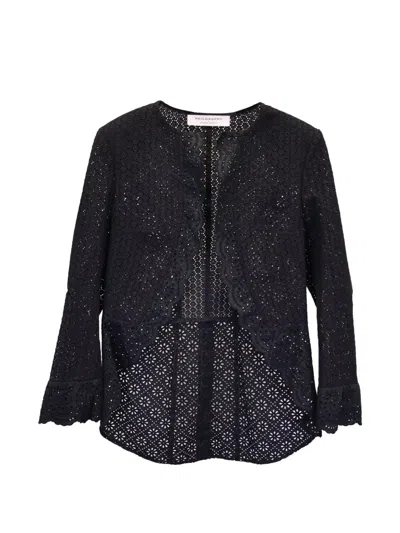 Pre-owned Philosophy Di Lorenzo Serafini Open-work Cardigan In Black