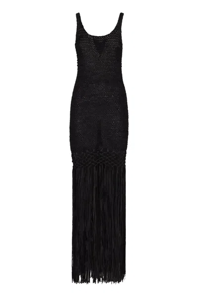 Philosophy Di Lorenzo Serafini Openwork-knit Dress In Black