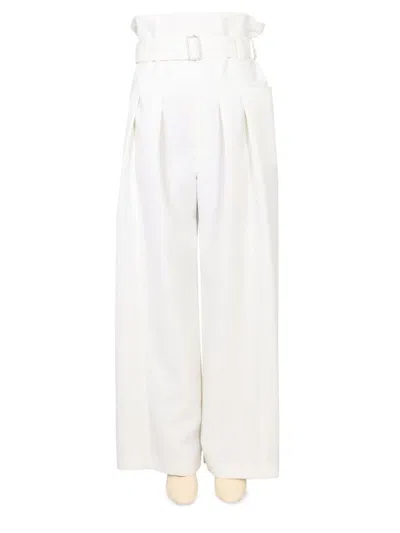 Philosophy Di Lorenzo Serafini Oversize Trousers In Grain De Poudre In White
