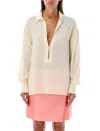 Philosophy Di Lorenzo Serafini Relaxed Fit Oversized Blouse In Beige