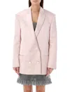 Philosophy Di Lorenzo Serafini Double-breasted Satin-crepe Tuxedo Jacket In Pink