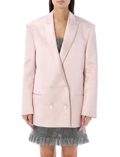 Philosophy Di Lorenzo Serafini Double-breasted Satin-crepe Tuxedo Jacket In Pink
