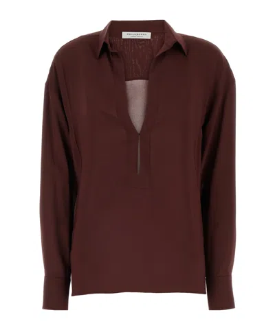 Philosophy Di Lorenzo Serafini Oversized Shirt In Brown