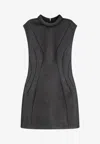 Philosophy Di Lorenzo Serafini Padded Effect Jersey Mini Dress In Gray