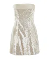 Philosophy Di Lorenzo Serafini Metallic Dress With All-over Sequins In Tech Fabric Woman In Neutral