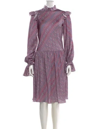 Pre-owned Philosophy Di Lorenzo Serafini Paisley Print Knee-length Dress In Purple