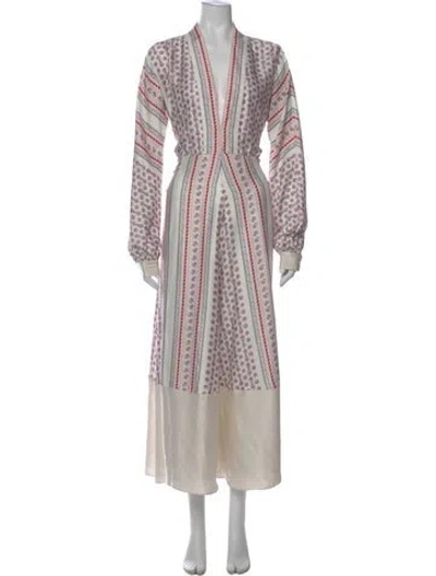 Pre-owned Philosophy Di Lorenzo Serafini Paisley Print Long Dress In Neutral