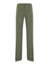 Philosophy Di Lorenzo Serafini Palazzo Trousers In Fresh Wool And Linen In Green