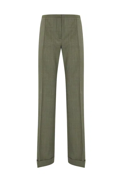 Philosophy Di Lorenzo Serafini Palazzo Trousers In Fresh Wool And Linen In Verde