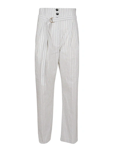 Philosophy Di Lorenzo Serafini Striped Taffetà Trousers In White