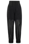 Philosophy Di Lorenzo Serafini Semi-sheer Tapered Trousers In Nero