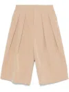 Philosophy Di Lorenzo Serafini Beige Cotton Blend Shorts With Pleats