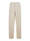 Philosophy Di Lorenzo Serafini White Wide Leg Pants With Tailored Pleats In Acetate Fabric Woman In White