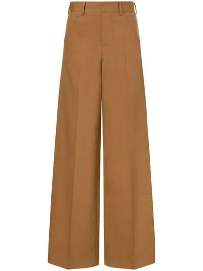 Philosophy Di Lorenzo Serafini High-waisted Wide-leg Trousers In Brown